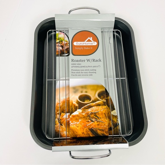 Non-Stick Roaster with Rack 14.6” L x 11.4” W x 2.2” H - Picture 2 of 6